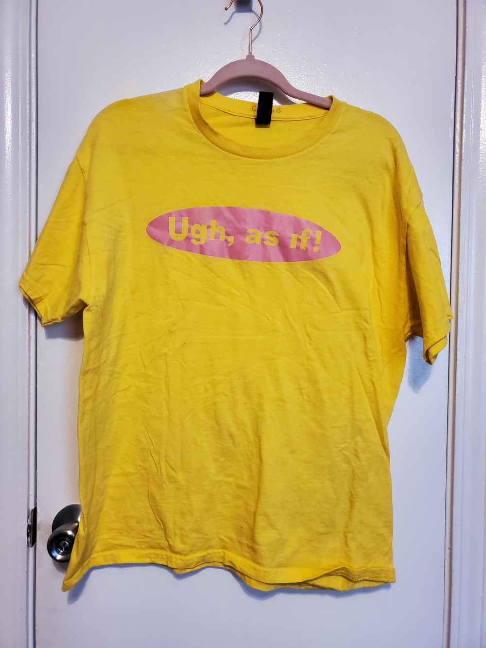 Clueless Yellow Graphic Tee - "Ugh, as if!"